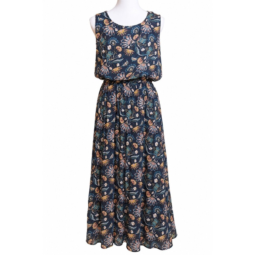 Laura Guidotti Italy Silk Blend Floral Paisley Maxi Dress Medium Boho Romantic